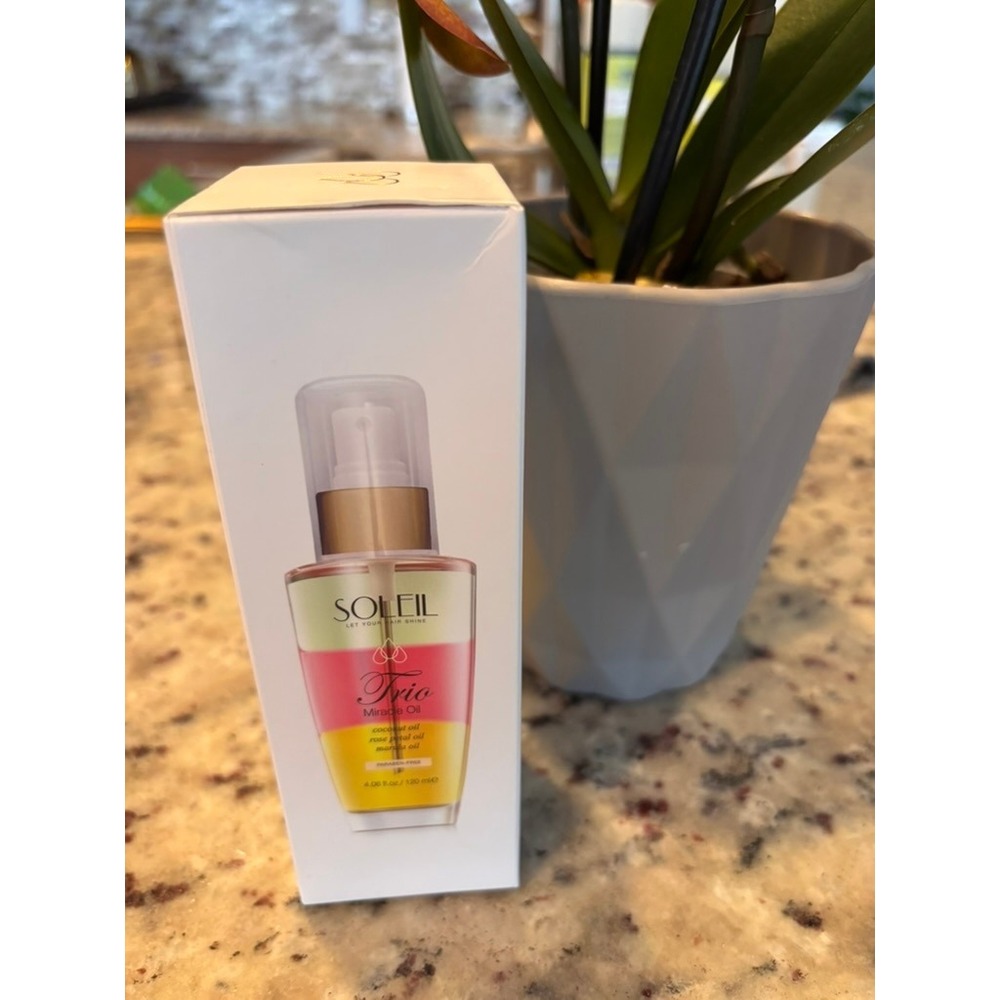 Soleil Trio Miracle Oil Hair Treatment Coconut Rose Marula‎ 4.06oz 120ml L80 NEW